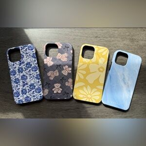 Blue and Yellow iPhone Cases with Floral Design